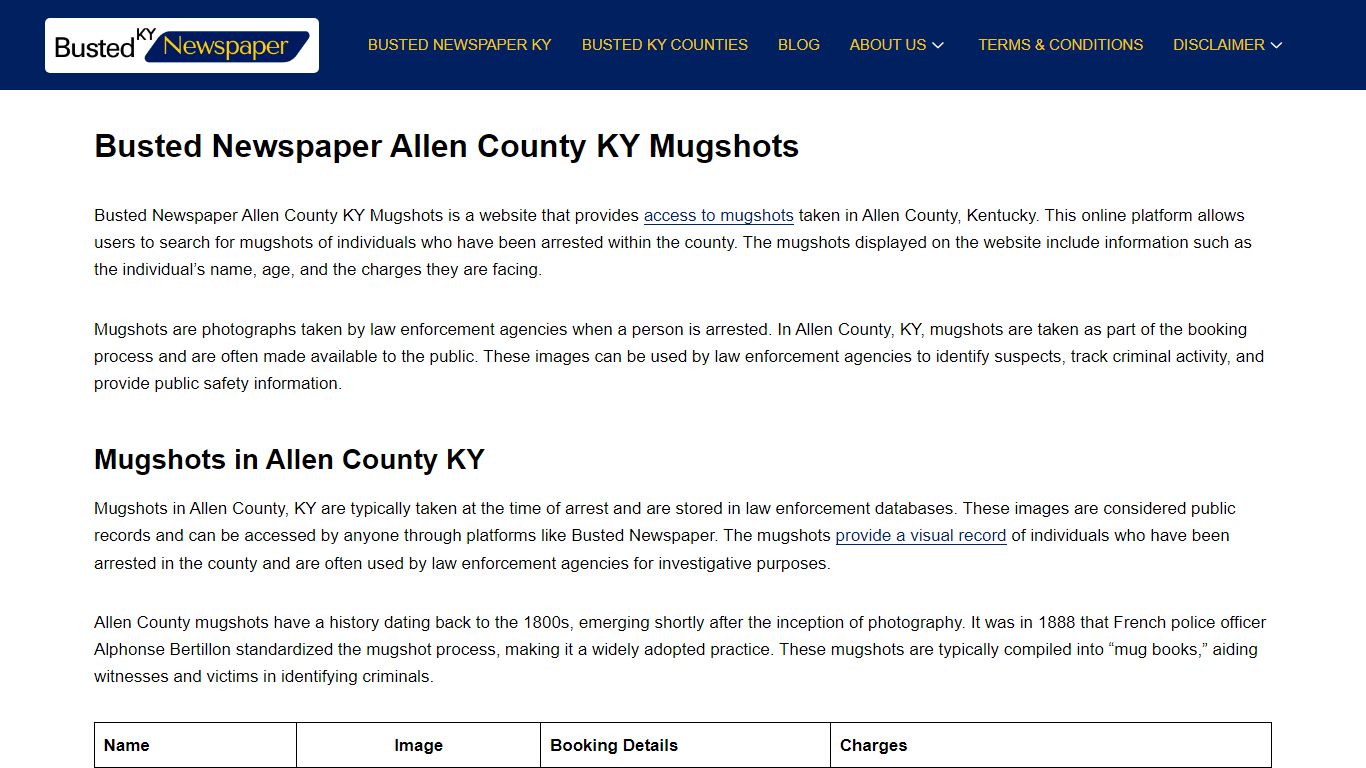 Busted Newspaper Allen County KY Mugshots