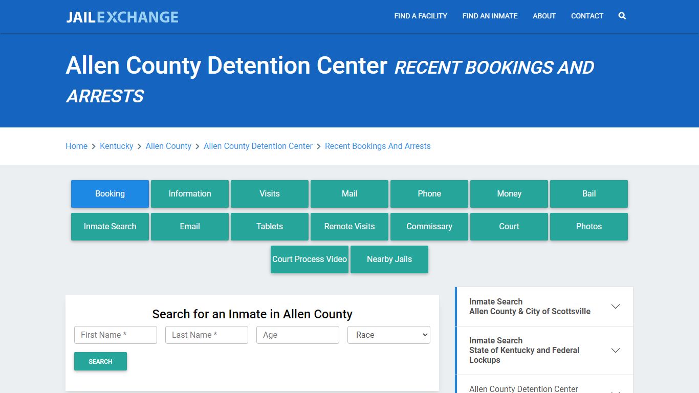 Allen County Detention Center Recent Bookings And Arrests - Jail Exchange